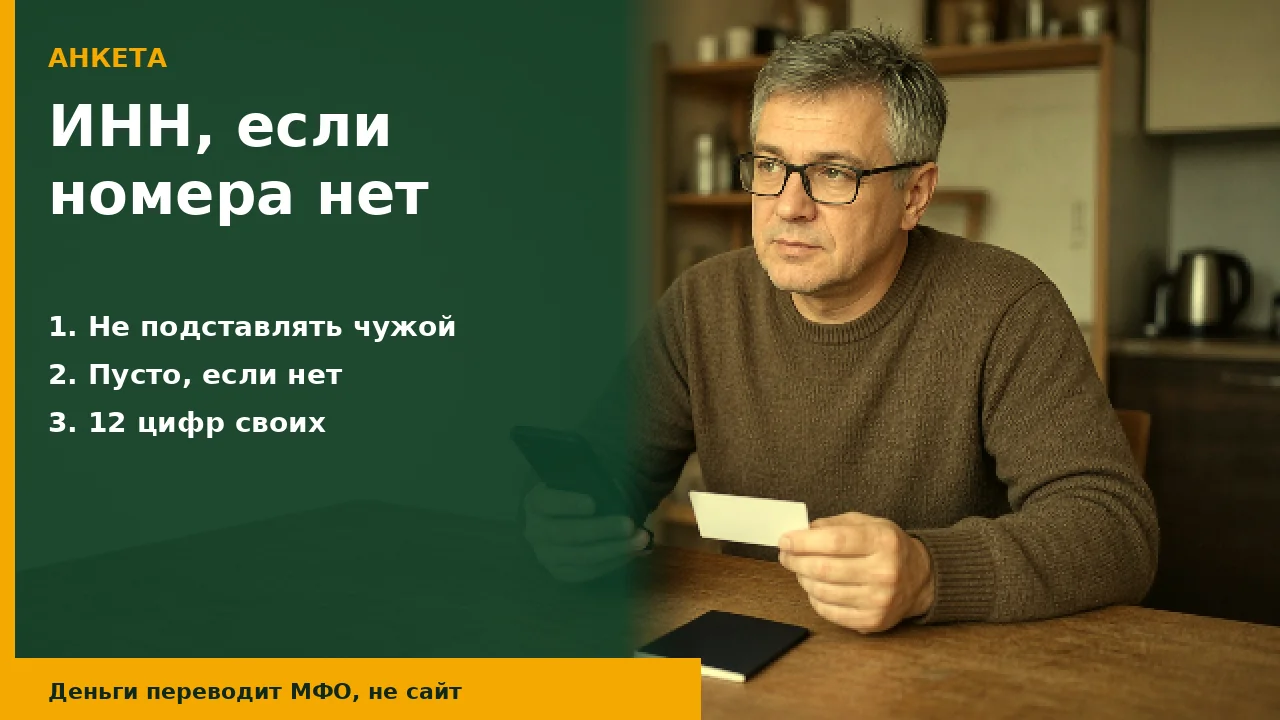 Человек с телефоном и картой: ИНН, если российского номера нет